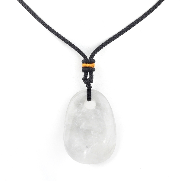 Trapezoid Gemstone Pendant Necklace Adjustable Rope