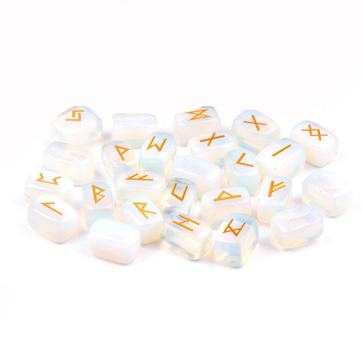 13x18MM Rectangle Runes Set of 25 Engraved Rune Stones with Guide Book Velvet Bag for Beginners,Witchcraft/Divination/Meditation/Spiritual