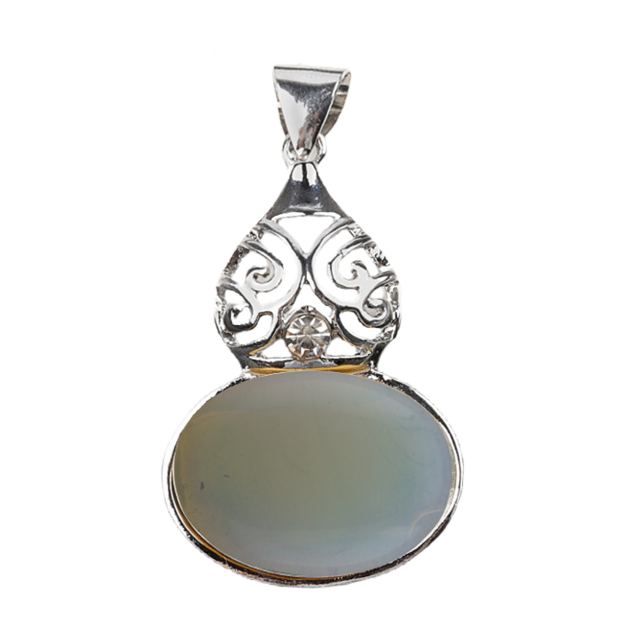 Silver Gourd Shape Stone Pendant for Making Jewelry 18X25MM Gemstone Cabs