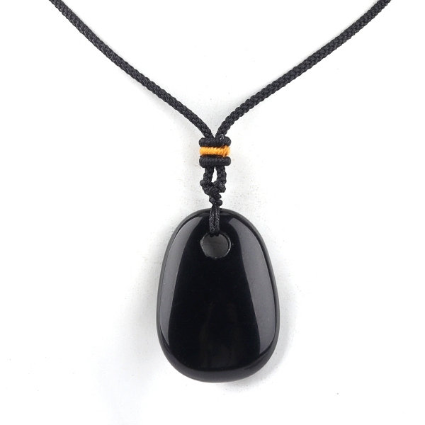 Trapezoid Gemstone Pendant Necklace Adjustable Rope