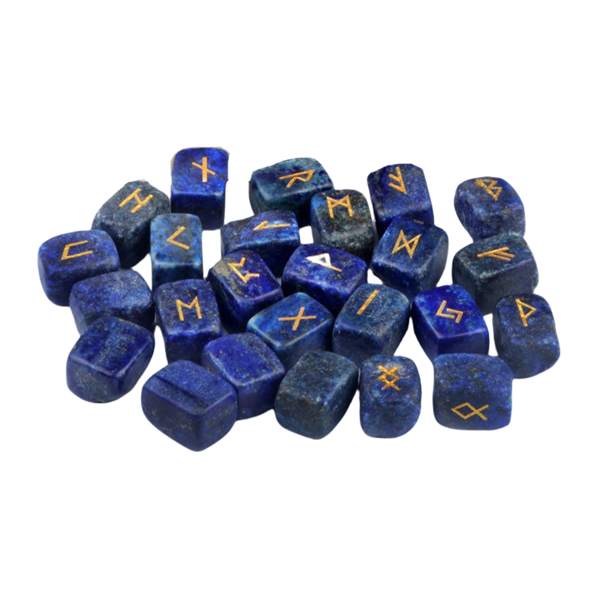 13x18MM Rectangle Runes Set of 25 Engraved Rune Stones with Guide Book Velvet Bag for Beginners,Witchcraft/Divination/Meditation/Spiritual