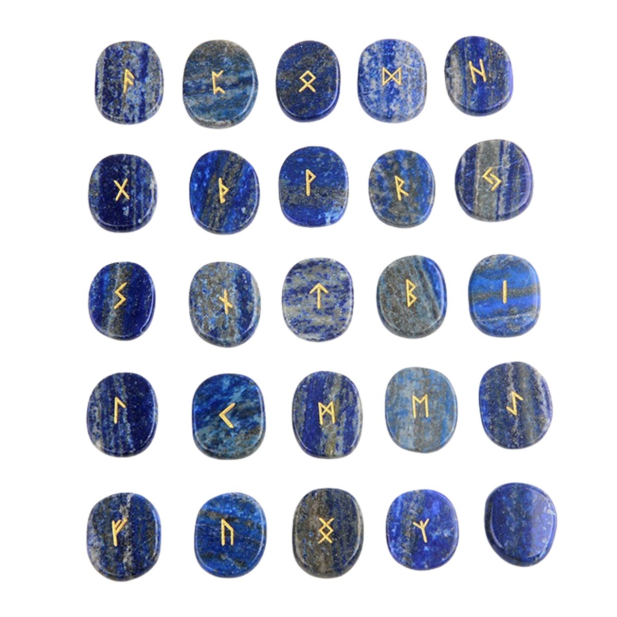 20-25mm Disc Runes Set of 25 Engraved Rune Stones with Guide Book Velvet Bag for Beginners,Witchcraft/Divination/Meditation/Spiritual