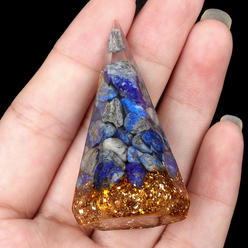 Gemstone Ring Holder Tower Chip Stone Jewelry Display Stand Resin Point Hexagonal Cone Decorative Wedding Storage