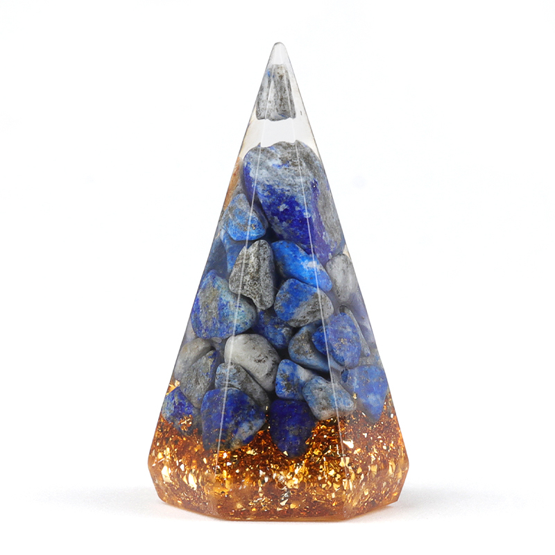 Gemstone Ring Holder Tower Chip Stone Jewelry Display Stand Resin Point Hexagonal Cone Decorative Wedding Storage