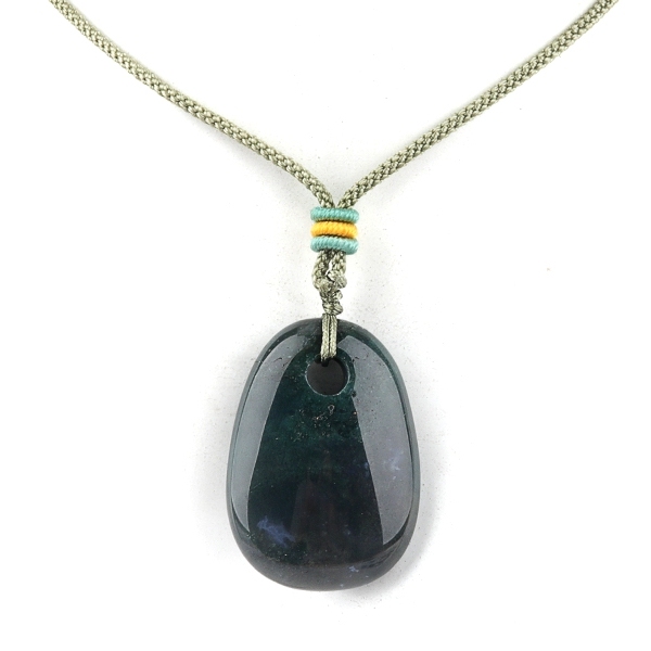 Trapezoid Gemstone Pendant Necklace Adjustable Rope
