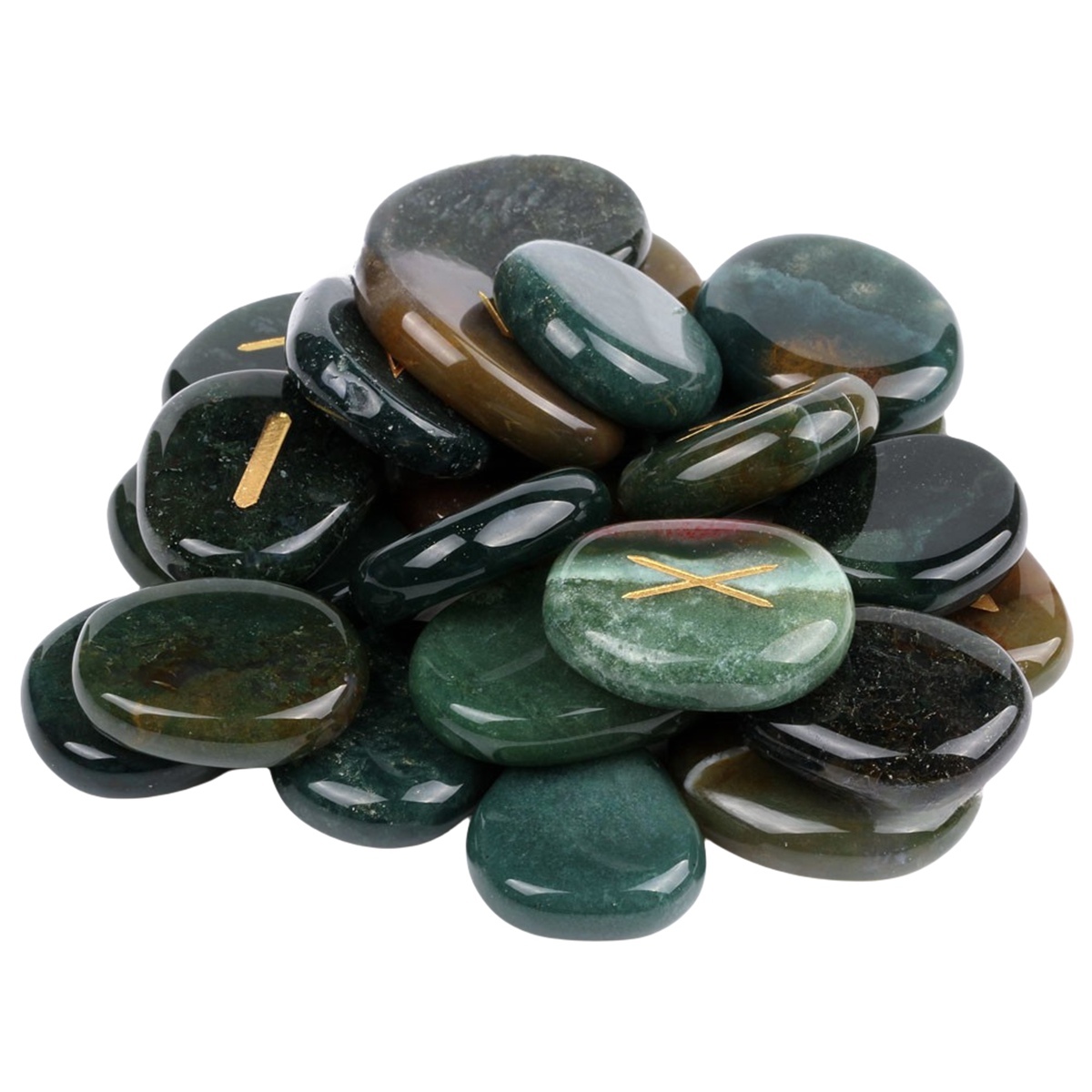 20-25mm Disc Runes Set of 25 Engraved Rune Stones with Guide Book Velvet Bag for Beginners,Witchcraft/Divination/Meditation/Spiritual