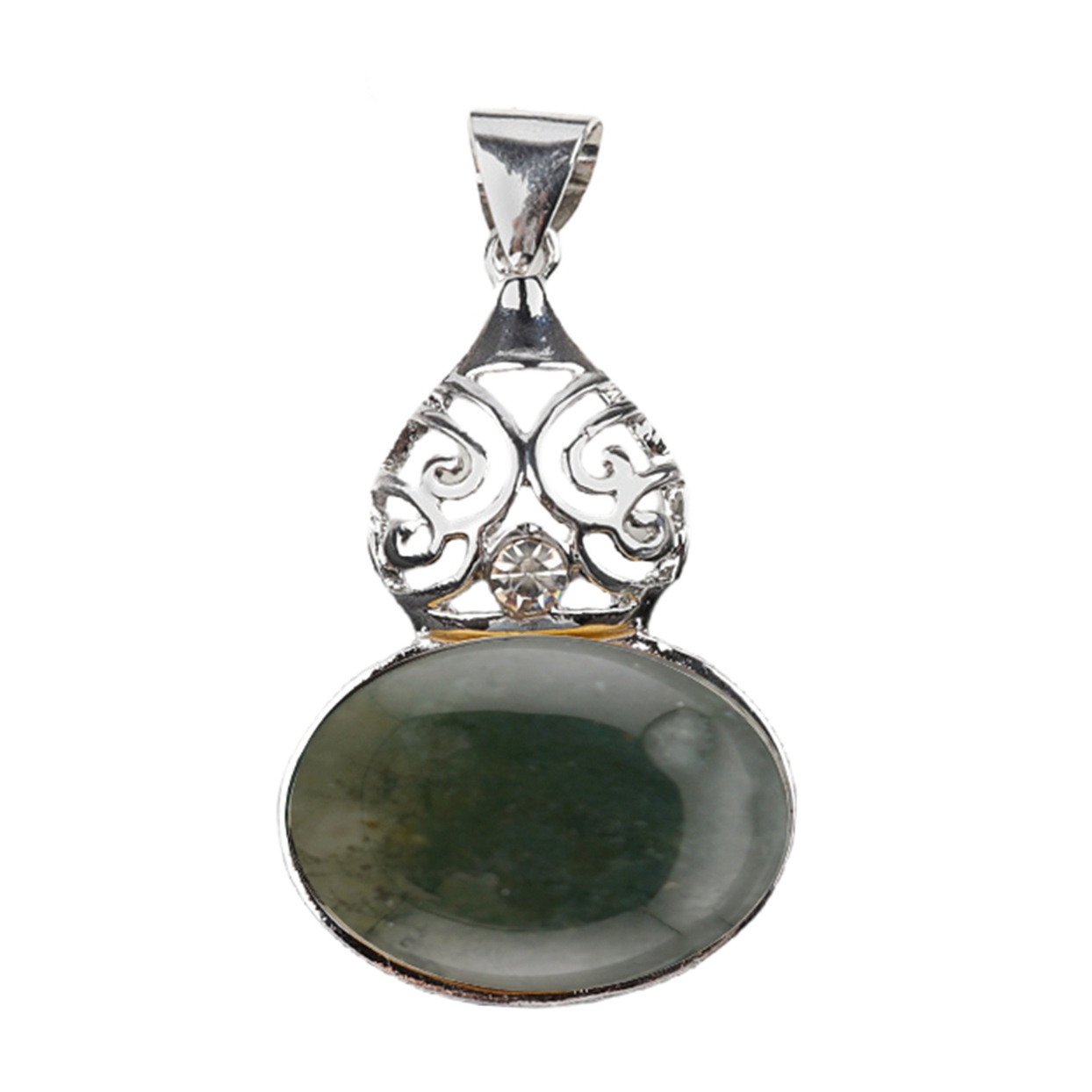 Silver Gourd Shape Stone Pendant for Making Jewelry 18X25MM Gemstone Cabs