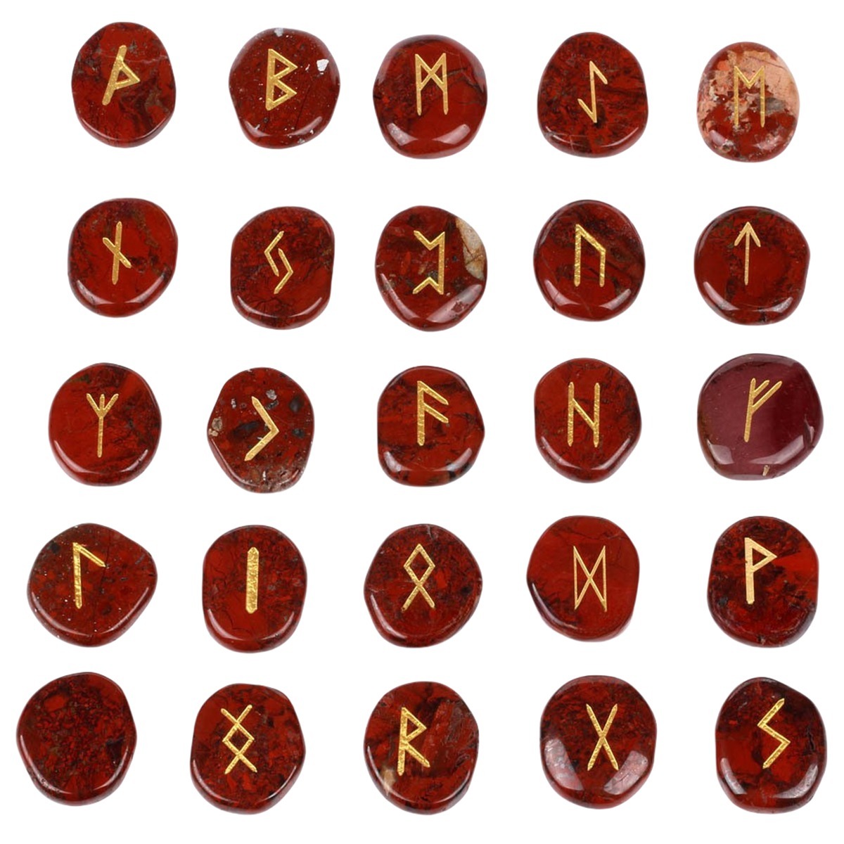 20-25mm Disc Runes Set of 25 Engraved Rune Stones with Guide Book Velvet Bag for Beginners,Witchcraft/Divination/Meditation/Spiritual