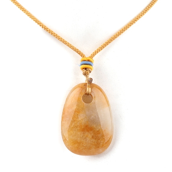 Trapezoid Gemstone Pendant Necklace Adjustable Rope