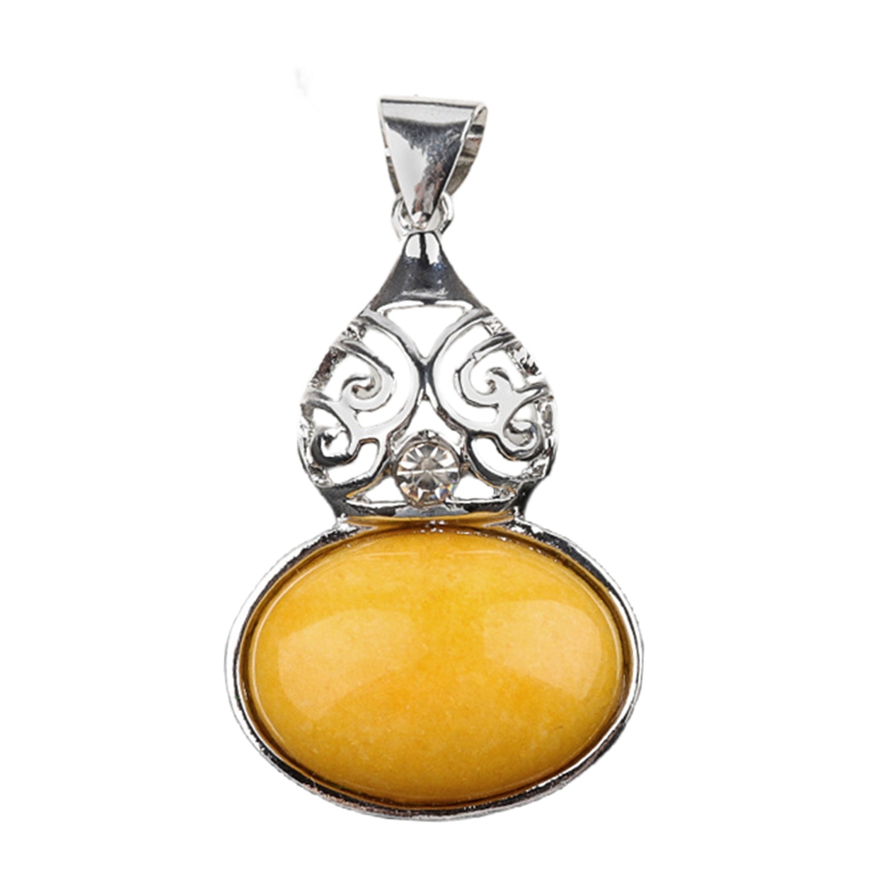 Silver Gourd Shape Stone Pendant for Making Jewelry 18X25MM Gemstone Cabs
