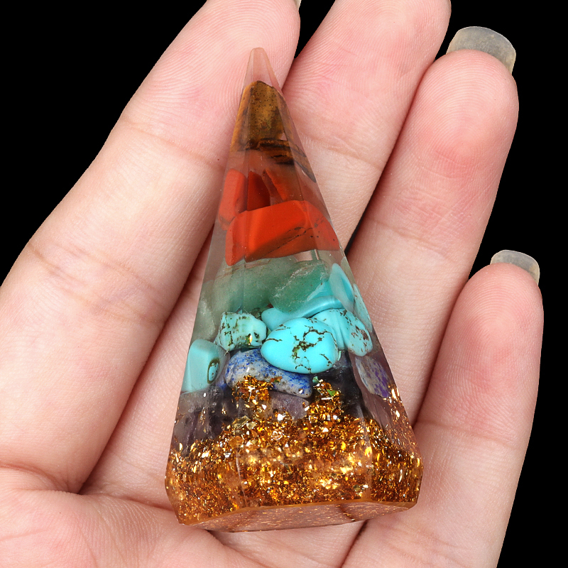 Gemstone Ring Holder Tower Chip Stone Jewelry Display Stand Resin Point Hexagonal Cone Decorative Wedding Storage