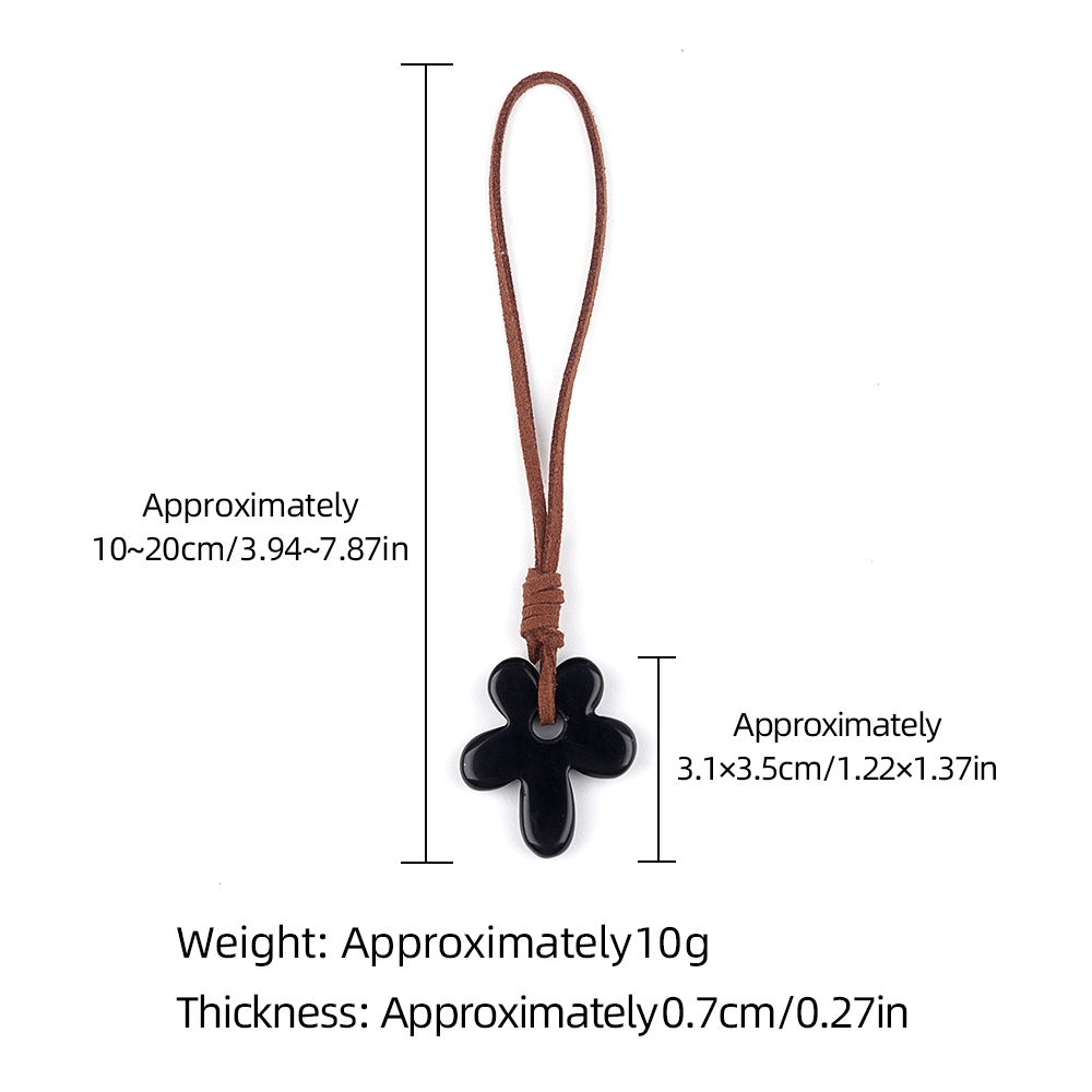 35MM Flower Stone Pendant Charms Accessories Gemstone Keychain