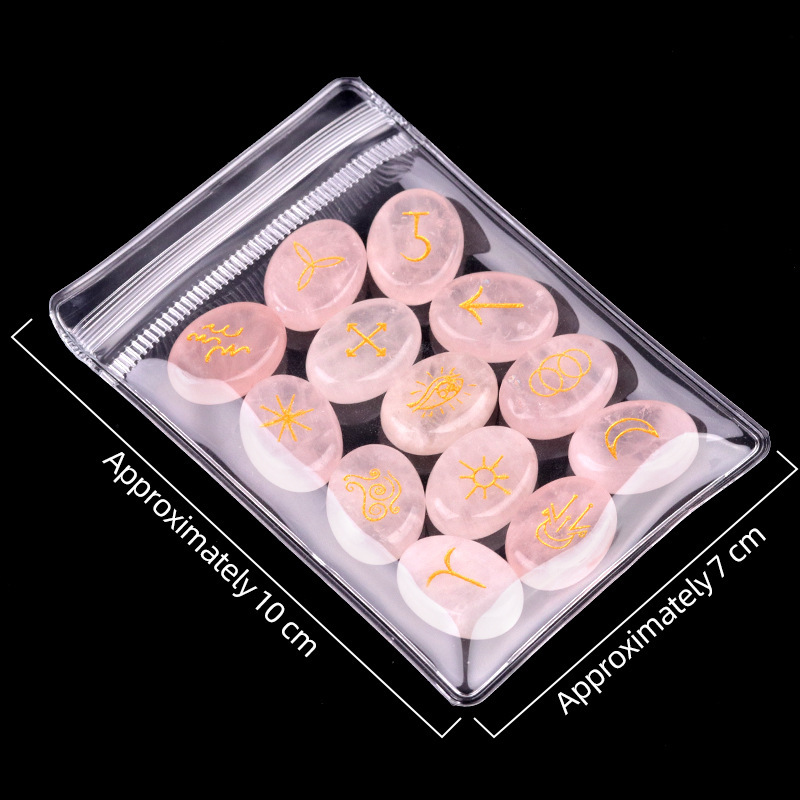 15X20MM Oval Stone Disc Runes Set of 13 Engraved Rune