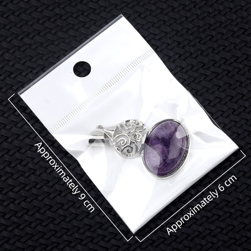 Silver Gourd Shape Stone Pendant for Making Jewelry 18X25MM Gemstone Cabs
