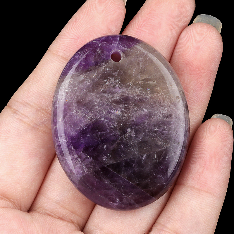 Oval Gemstone Pendant for Making Jewelry 35x45MM Stone Beads Healing Chakra Crystal
