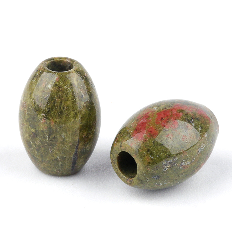 Loose 13x18MM Stone Rice Beads for Making Jewelry Drilled Big Hole-4MM 1Pieces