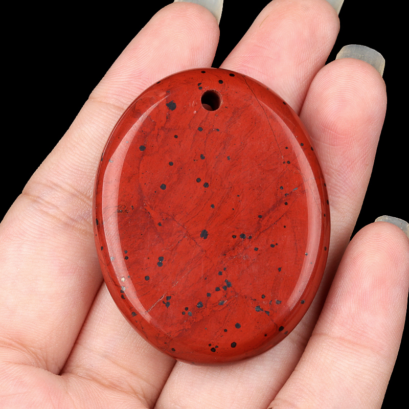 Oval Gemstone Pendant for Making Jewelry 35x45MM Stone Beads Healing Chakra Crystal