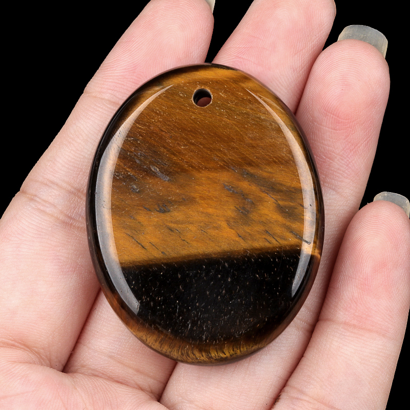Oval Gemstone Pendant for Making Jewelry 35x45MM Stone Beads Healing Chakra Crystal