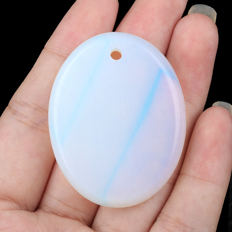 Oval Gemstone Pendant for Making Jewelry 35x45MM Stone Beads Healing Chakra Crystal