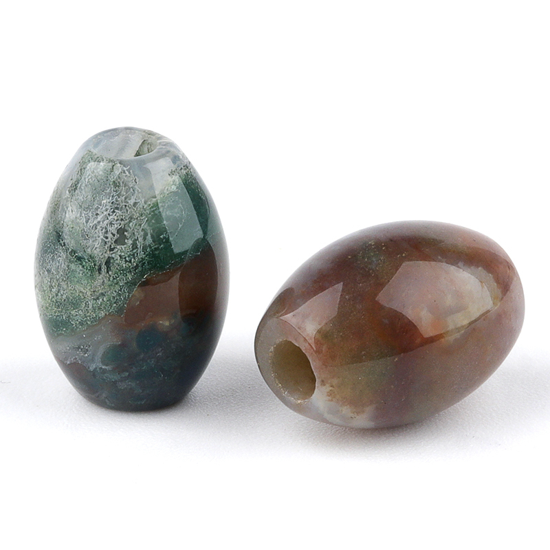 Loose 13x18MM Stone Rice Beads for Making Jewelry Drilled Big Hole-4MM 1Pieces