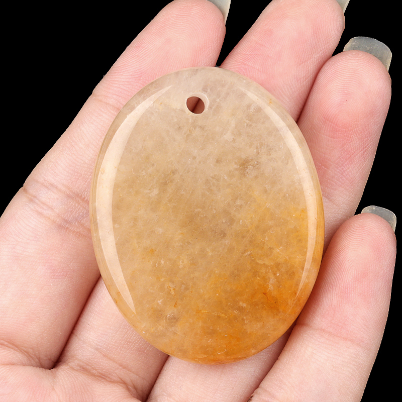 Oval Gemstone Pendant for Making Jewelry 35x45MM Stone Beads Healing Chakra Crystal