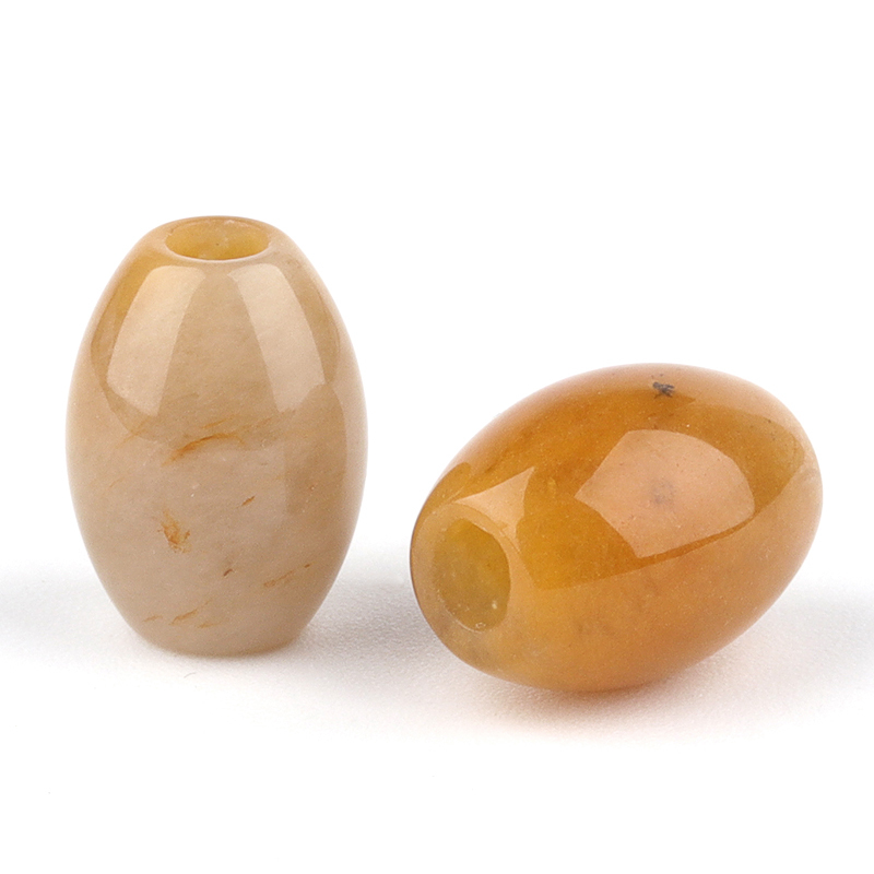 Loose 13x18MM Stone Rice Beads for Making Jewelry Drilled Big Hole-4MM 1Pieces