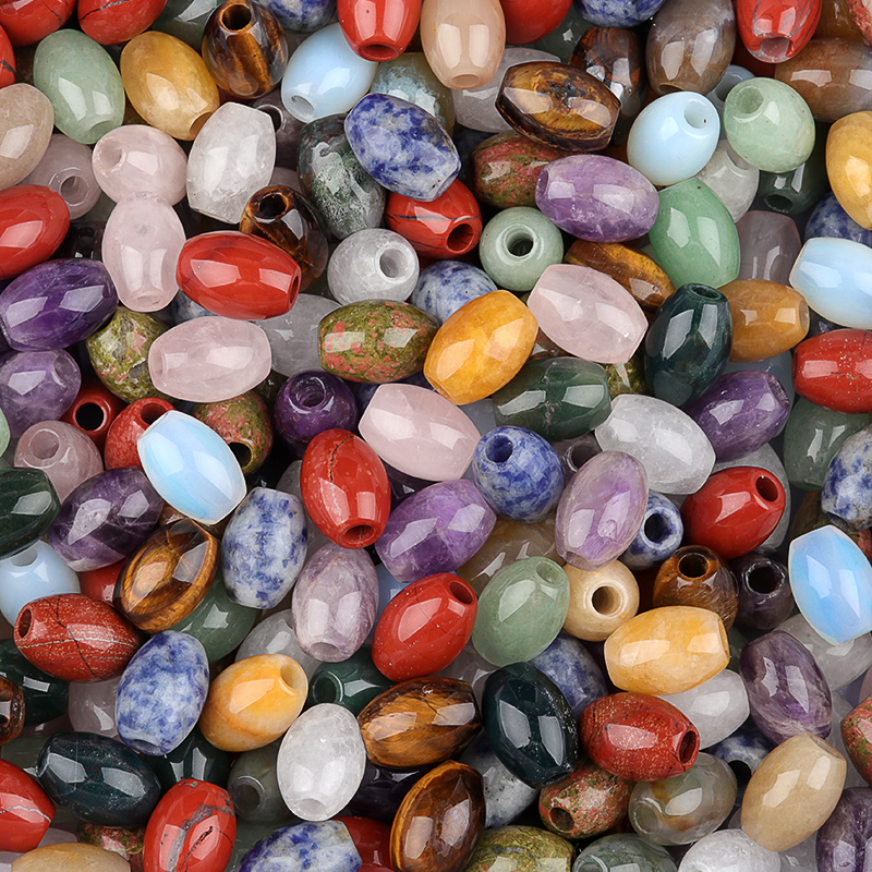 Loose 13x18MM Stone Rice Beads for Making Jewelry Drilled Big Hole-4MM 1Pieces