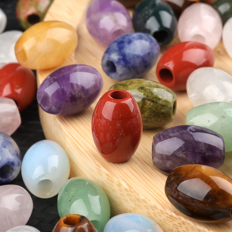 Loose 13x18MM Stone Rice Beads for Making Jewelry Drilled Big Hole-4MM 1Pieces