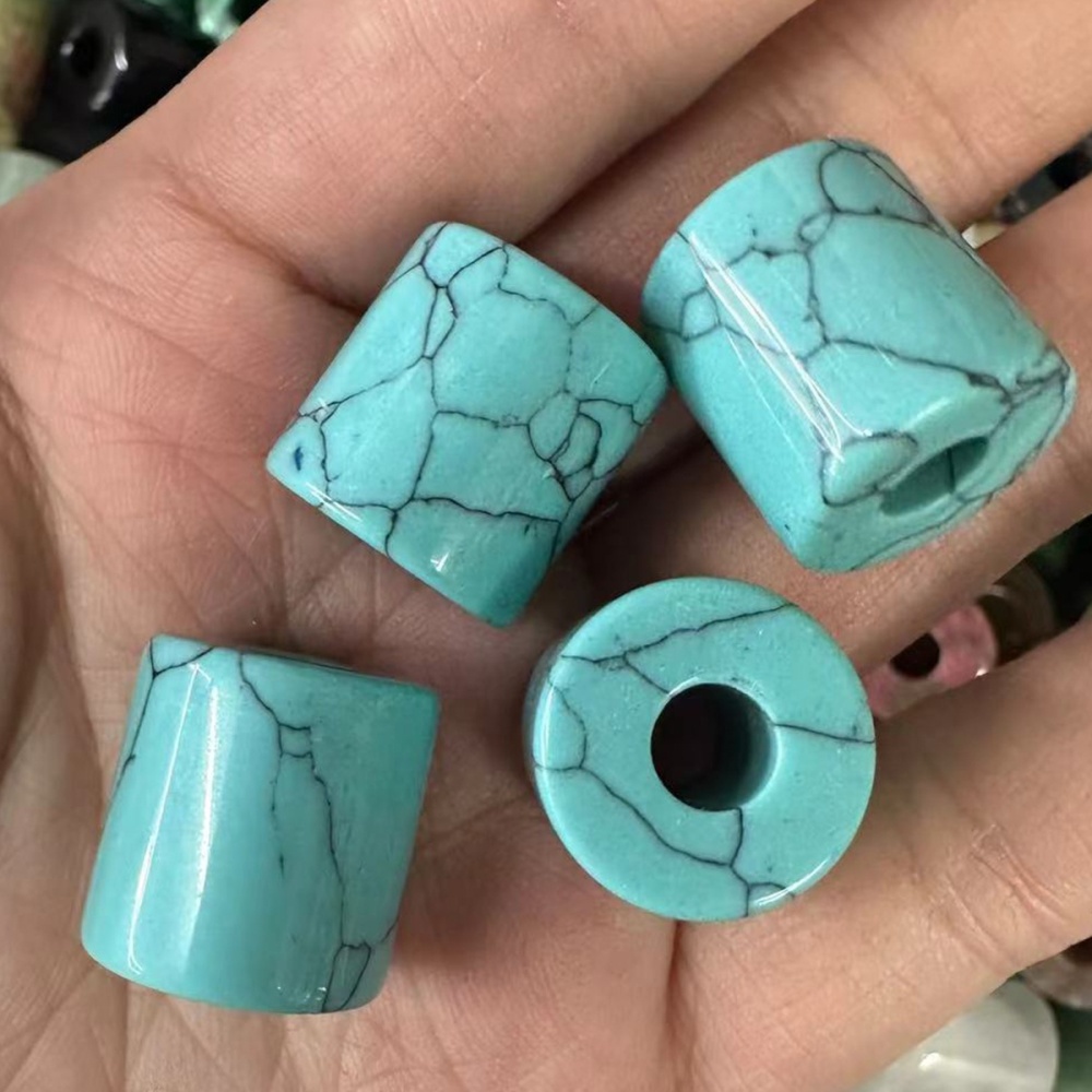 Loose 9X9MM Tube Stone Beads for Making Jewelry Drilled Big Hole-3MM 1Pieces