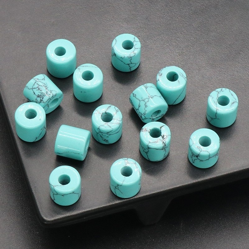 Loose 9X9MM Tube Stone Beads for Making Jewelry Drilled Big Hole-3MM 1Pieces