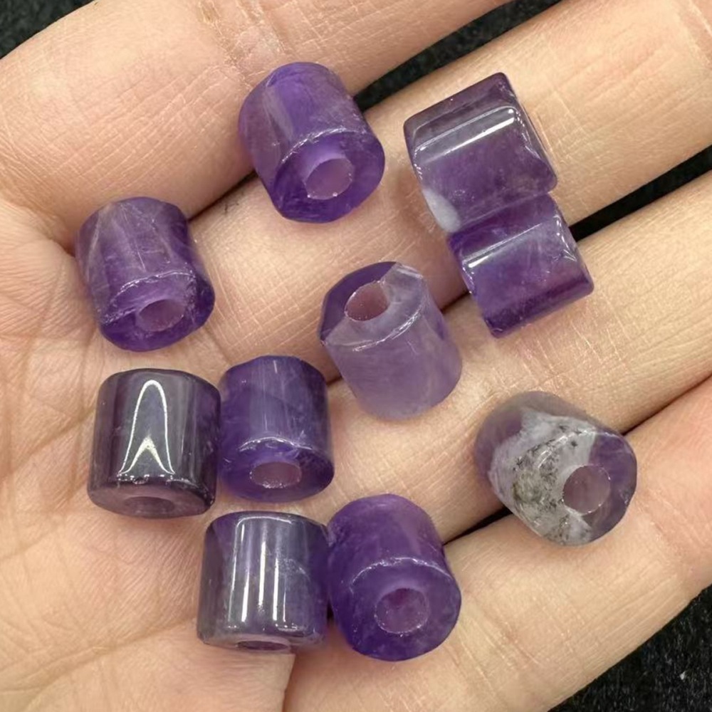 Loose 9X9MM Tube Stone Beads for Making Jewelry Drilled Big Hole-3MM 1Pieces