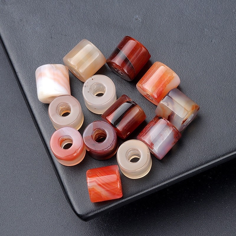 Loose 9X9MM Tube Stone Beads for Making Jewelry Drilled Big Hole-3MM 1Pieces
