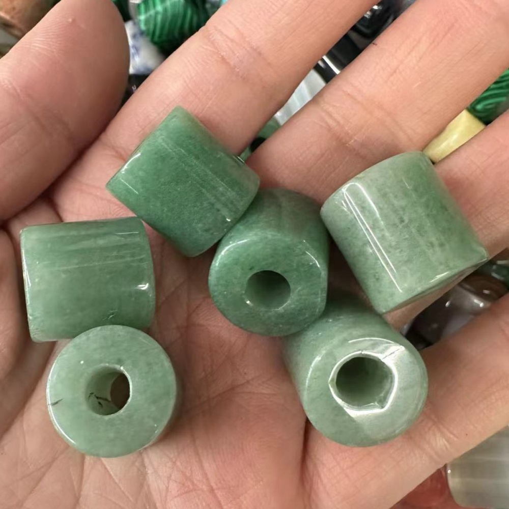 Loose 9X9MM Tube Stone Beads for Making Jewelry Drilled Big Hole-3MM 1Pieces