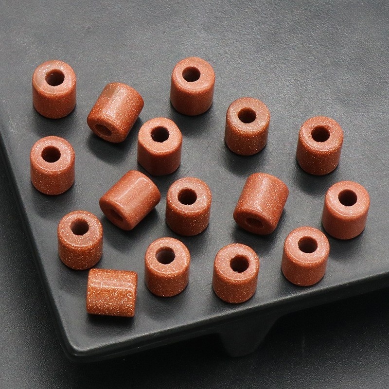 Loose 9X9MM Tube Stone Beads for Making Jewelry Drilled Big Hole-3MM 1Pieces