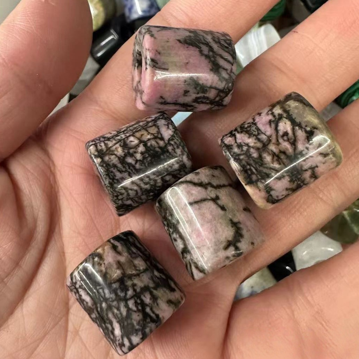 Loose 9X9MM Tube Stone Beads for Making Jewelry Drilled Big Hole-3MM 1Pieces