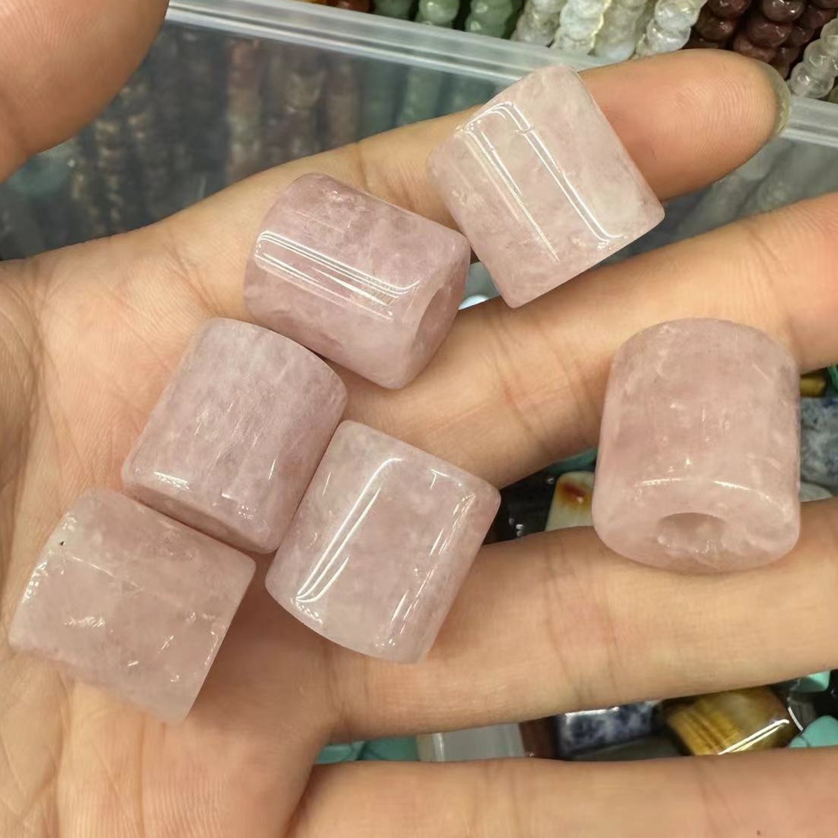 Loose 9X9MM Tube Stone Beads for Making Jewelry Drilled Big Hole-3MM 1Pieces