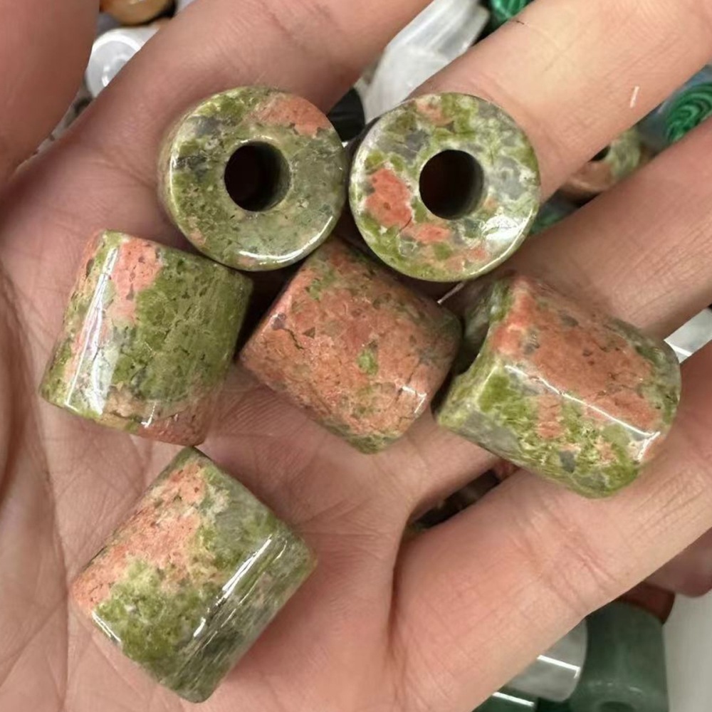 Loose 9X9MM Tube Stone Beads for Making Jewelry Drilled Big Hole-3MM 1Pieces