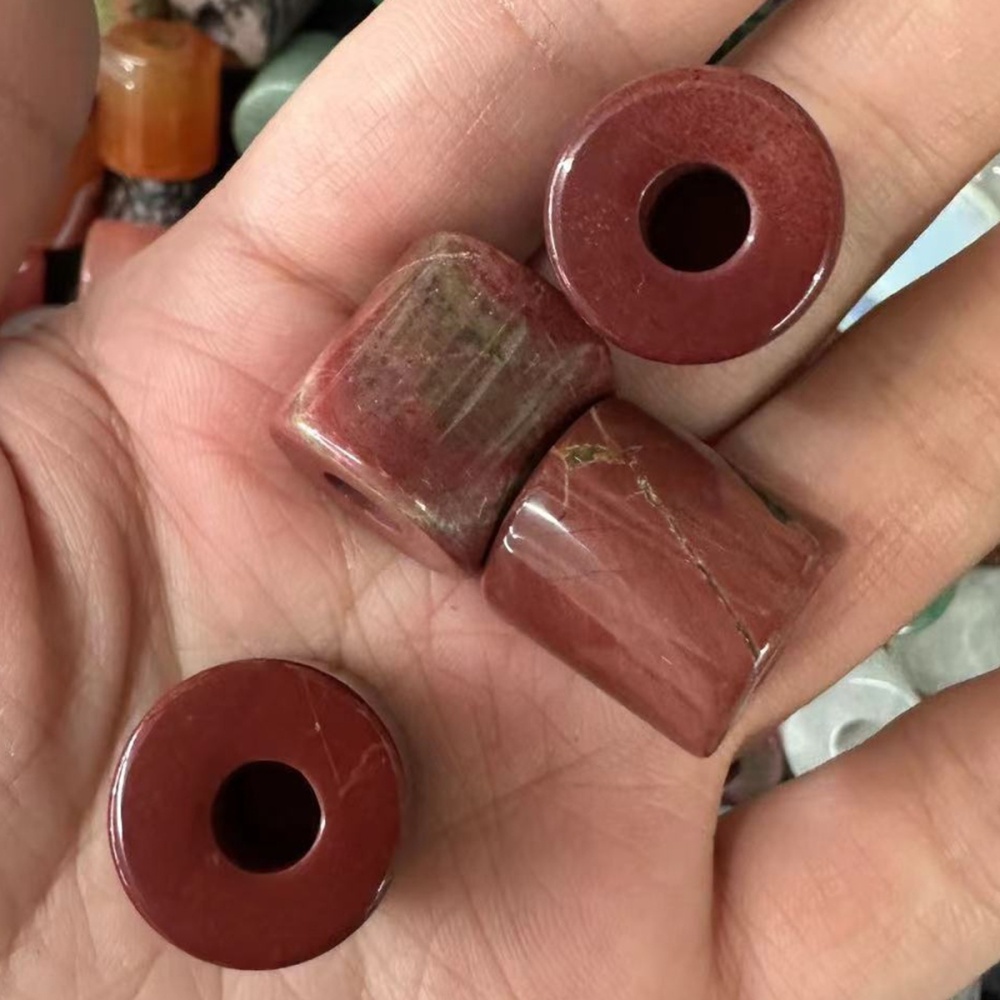 Loose 9X9MM Tube Stone Beads for Making Jewelry Drilled Big Hole-3MM 1Pieces