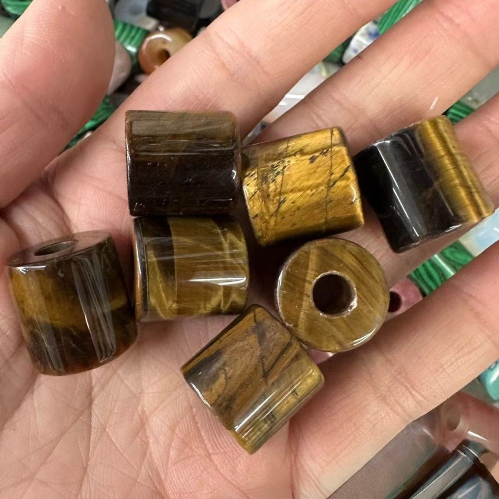 Loose 9X9MM Tube Stone Beads for Making Jewelry Drilled Big Hole-3MM 1Pieces