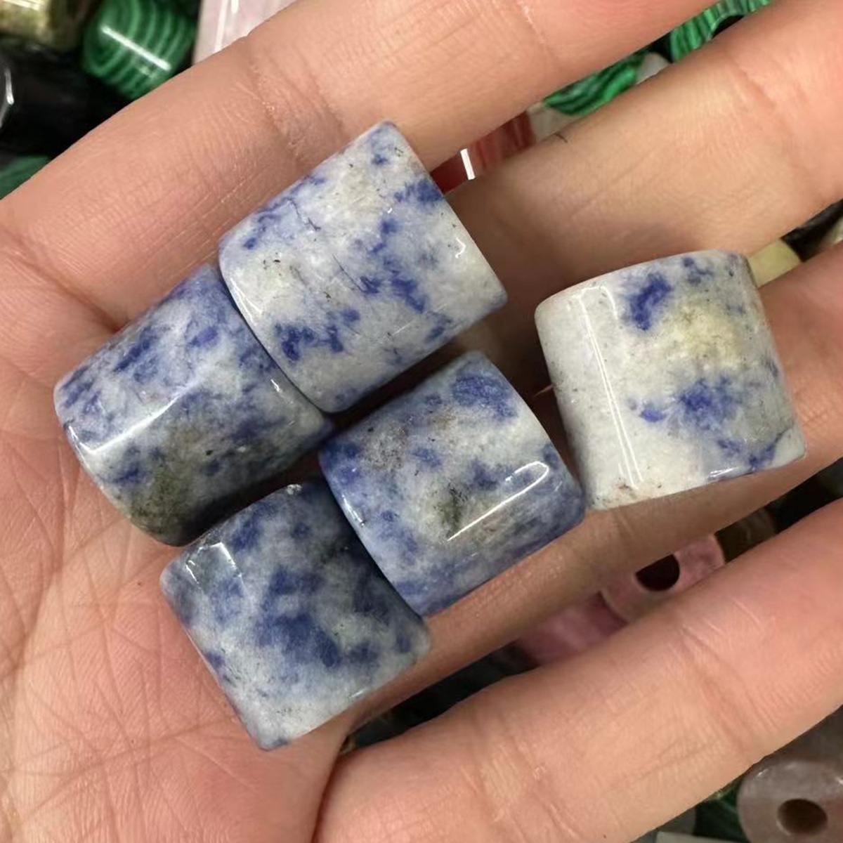 Loose 9X9MM Tube Stone Beads for Making Jewelry Drilled Big Hole-3MM 1Pieces