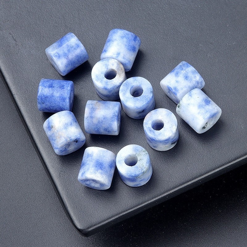 Loose 9X9MM Tube Stone Beads for Making Jewelry Drilled Big Hole-3MM 1Pieces