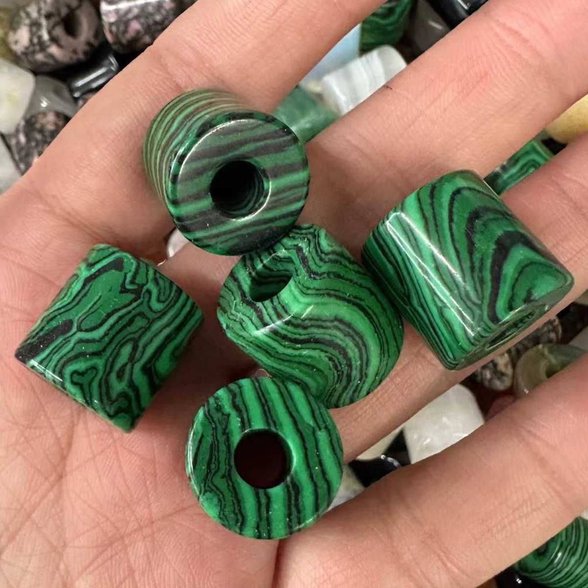 Loose 9X9MM Tube Stone Beads for Making Jewelry Drilled Big Hole-3MM 1Pieces