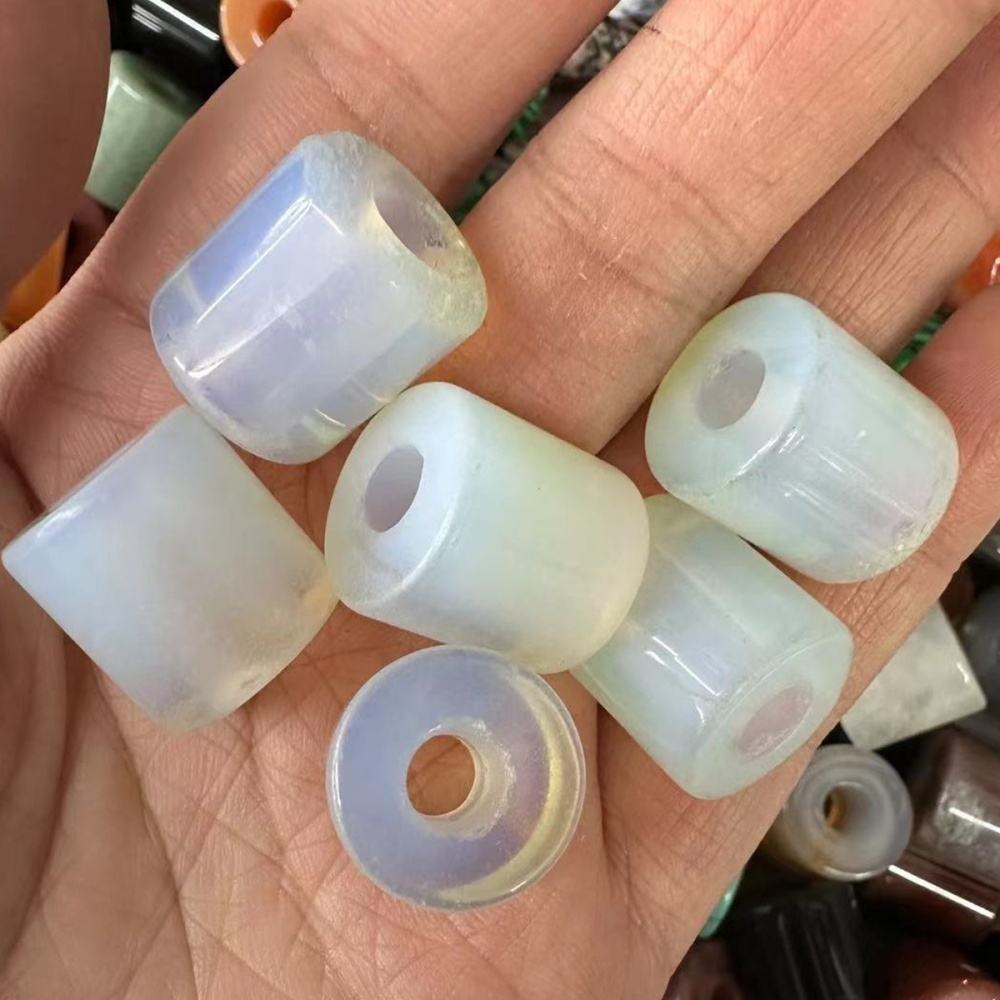 Loose 9X9MM Tube Stone Beads for Making Jewelry Drilled Big Hole-3MM 1Pieces