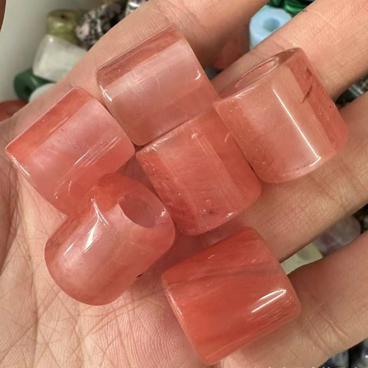 Loose 9X9MM Tube Stone Beads for Making Jewelry Drilled Big Hole-3MM 1Pieces