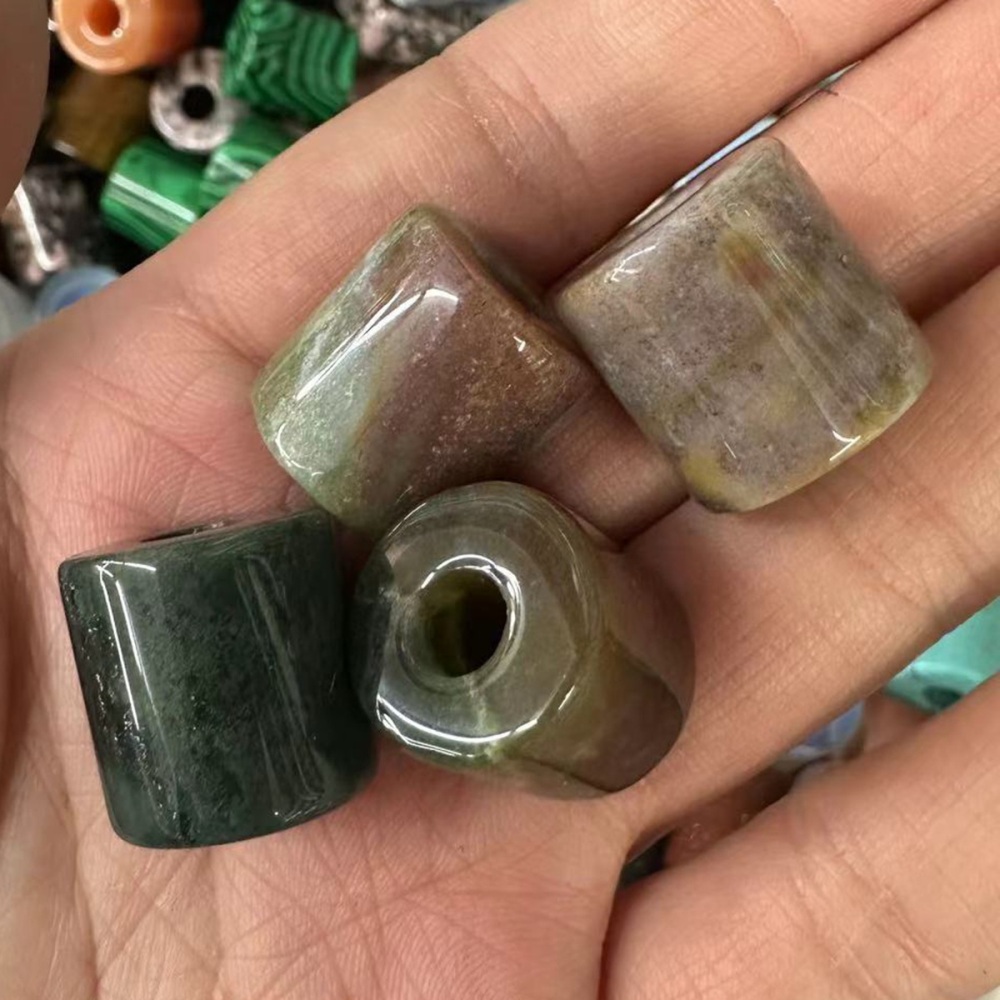 Loose 9X9MM Tube Stone Beads for Making Jewelry Drilled Big Hole-3MM 1Pieces