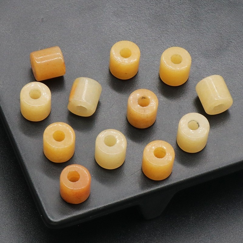 Loose 9X9MM Tube Stone Beads for Making Jewelry Drilled Big Hole-3MM 1Pieces