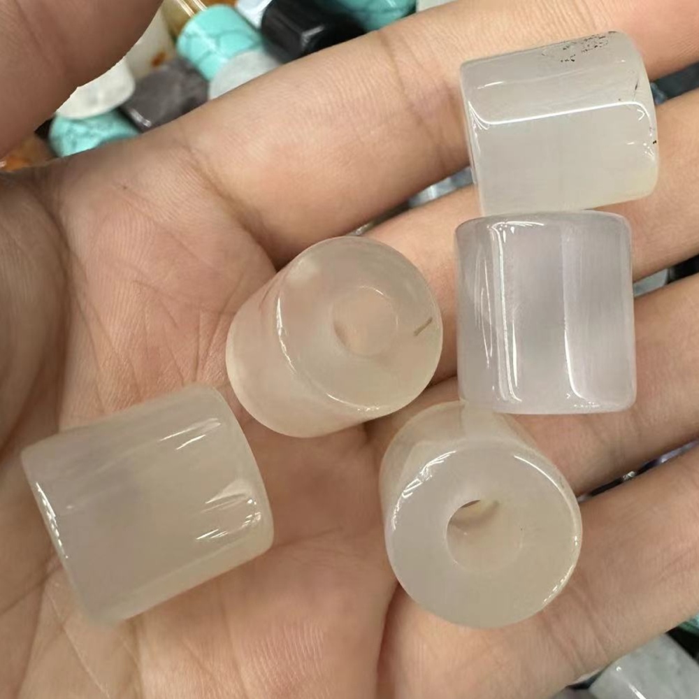 Loose 9X9MM Tube Stone Beads for Making Jewelry Drilled Big Hole-3MM 1Pieces