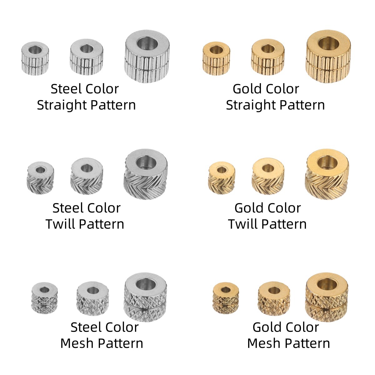 100PCS Pattern Stainless Steel Spacer Beads For Making Jewelry