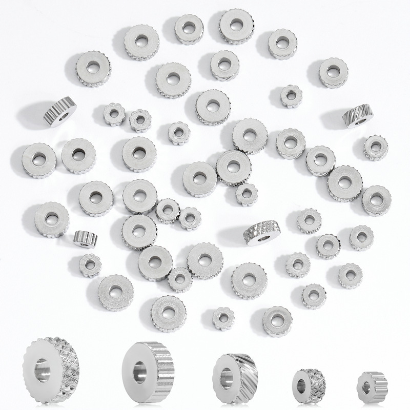 100PCS Pattern Stainless Steel Spacer Beads For Making Jewelry