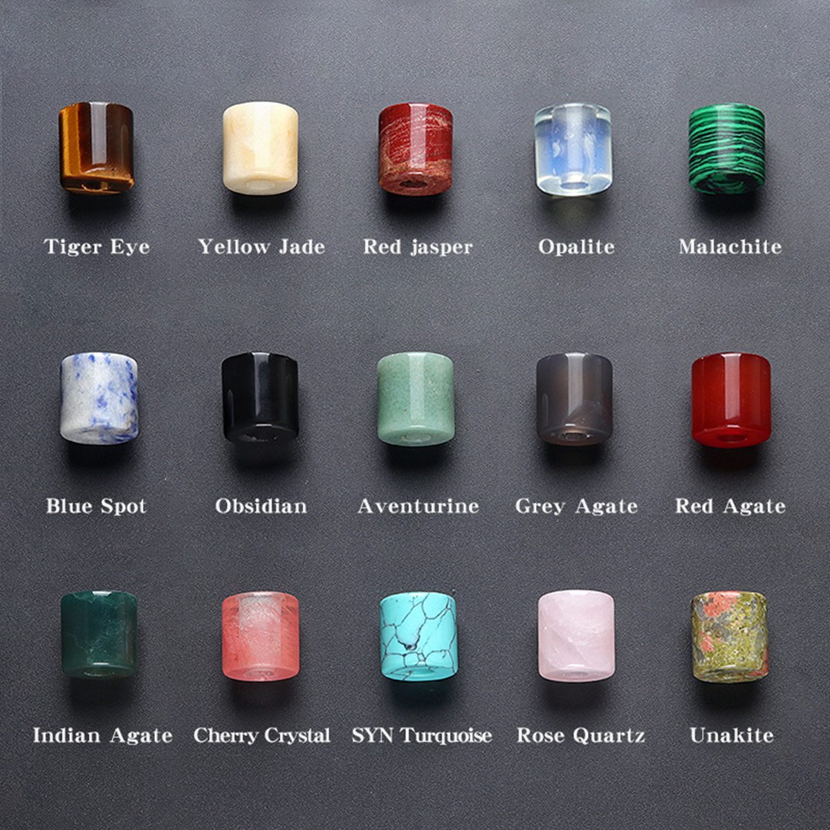 Loose 9X9MM Tube Stone Beads for Making Jewelry Drilled Big Hole-3MM 1Pieces